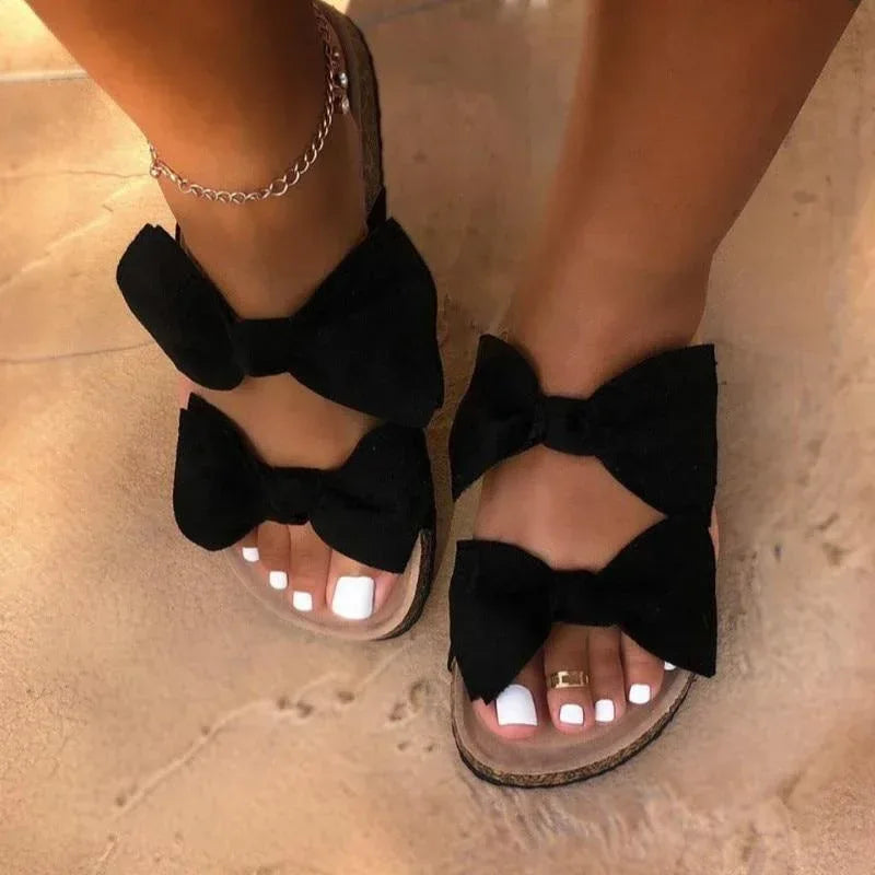 2021 Leopard Women Slipper Summer Open Toe Platform Slide Ladies Black / 8.5