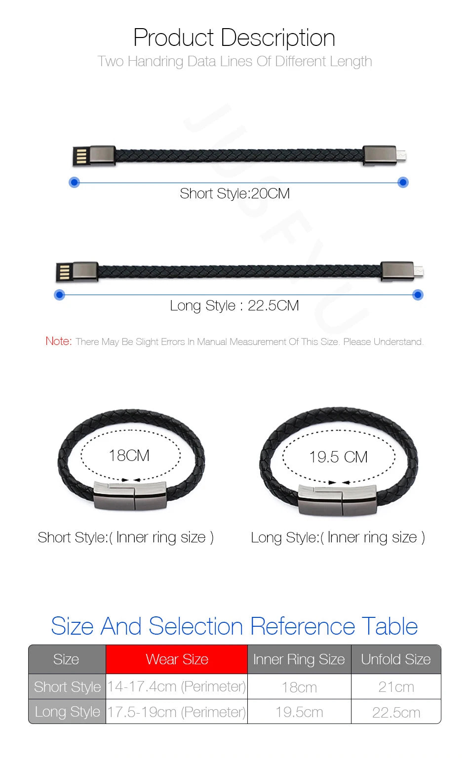 Bracelet USB Charging Cable