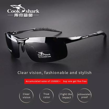 New aluminum magnesium sunglasses black / black