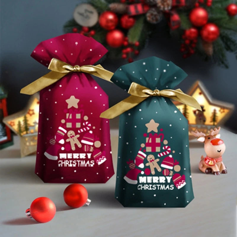 Christmas gift bags Elk Snowman santa claus Cookies