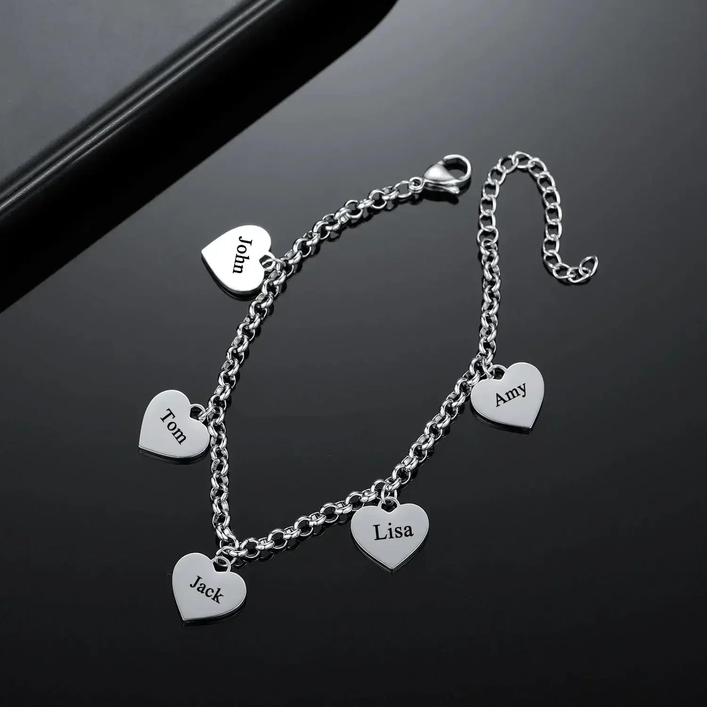 Gold Heart Charm Bracelet Rose Gold / United States