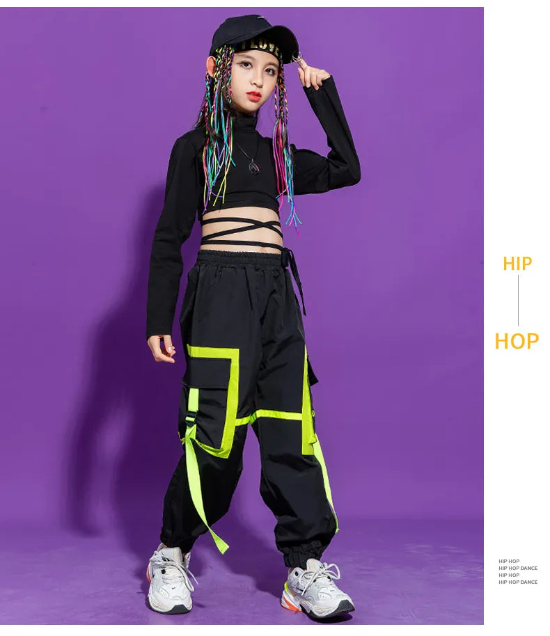 Boys Hip Hop Vest Girls Cuff Cargo Pants