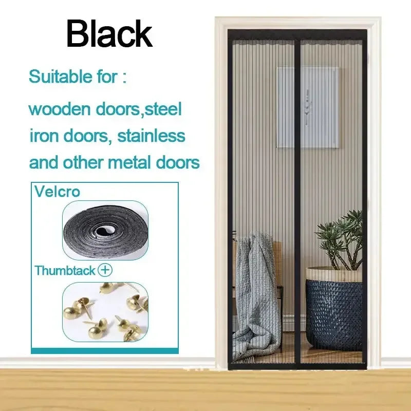 Magnetic Screen Door Black / 80X210CM