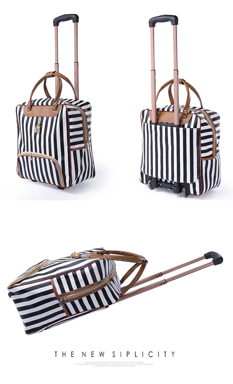 Travel Rolling Luggage Retro girl Suitcase Bag