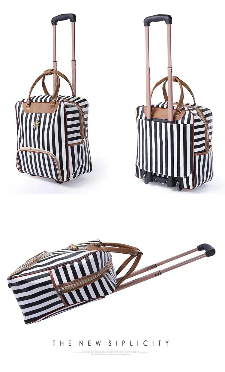 Travel Rolling Luggage Retro girl Suitcase Bag B