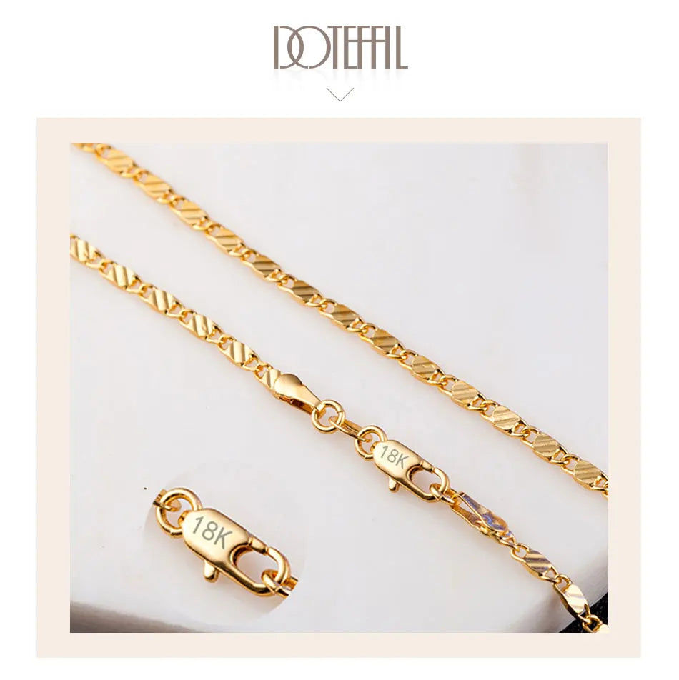 Gold Charm Chain Necklace For Women Man