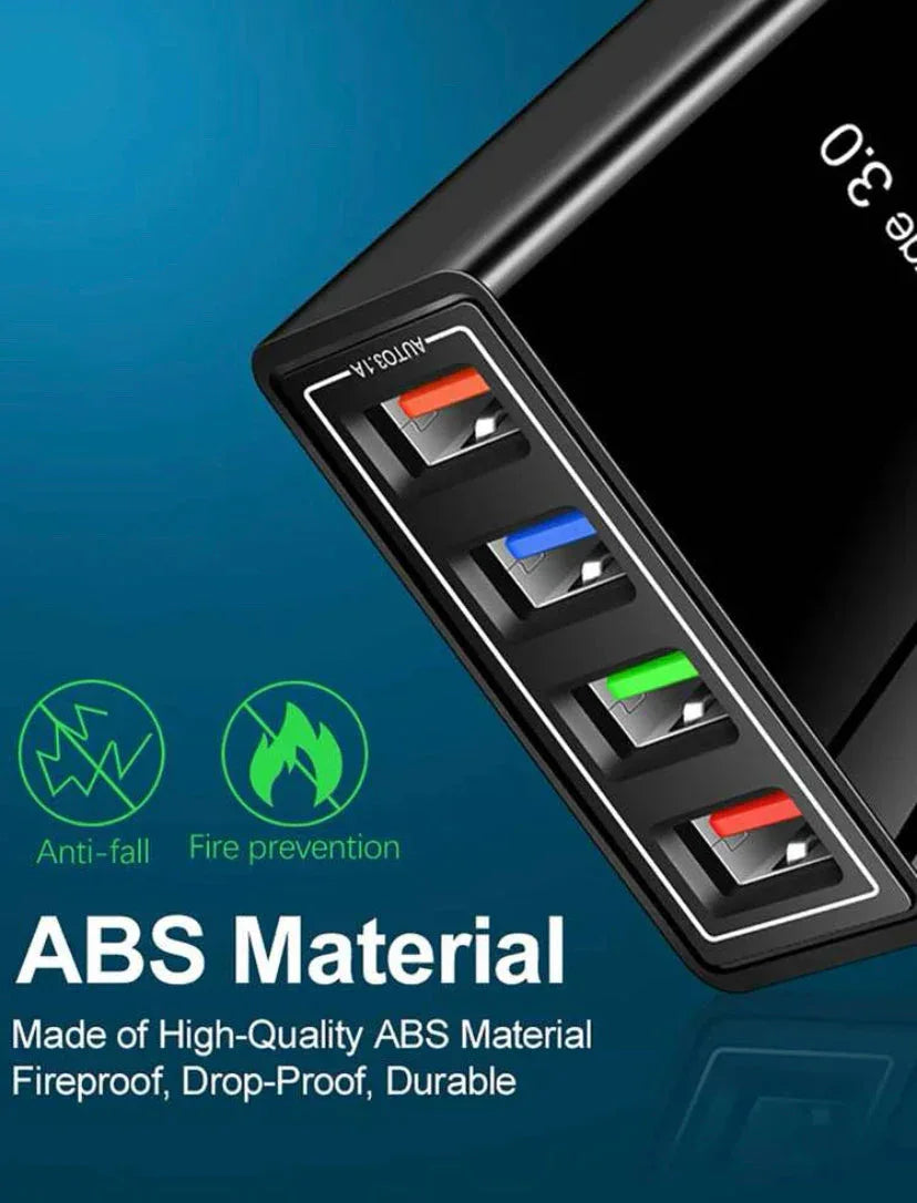 USB Wall Charger Plug Block Cube 4 Port Portable Quick Charger Default Title