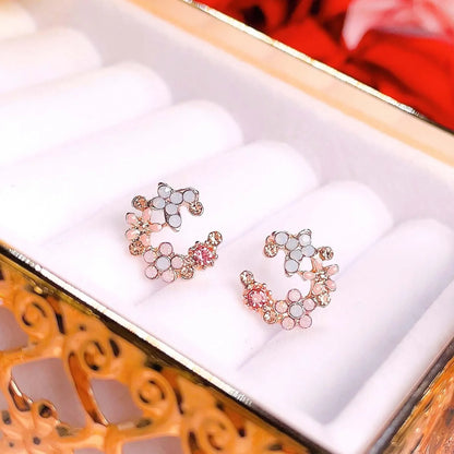 Sakura Moon Studs Pink