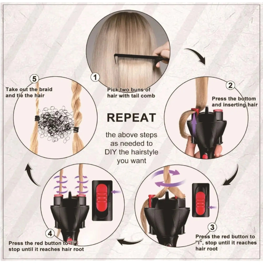 Loc’d Hair Braider – Easy Loc & Dreadlock Hair Braiding Tool, Black