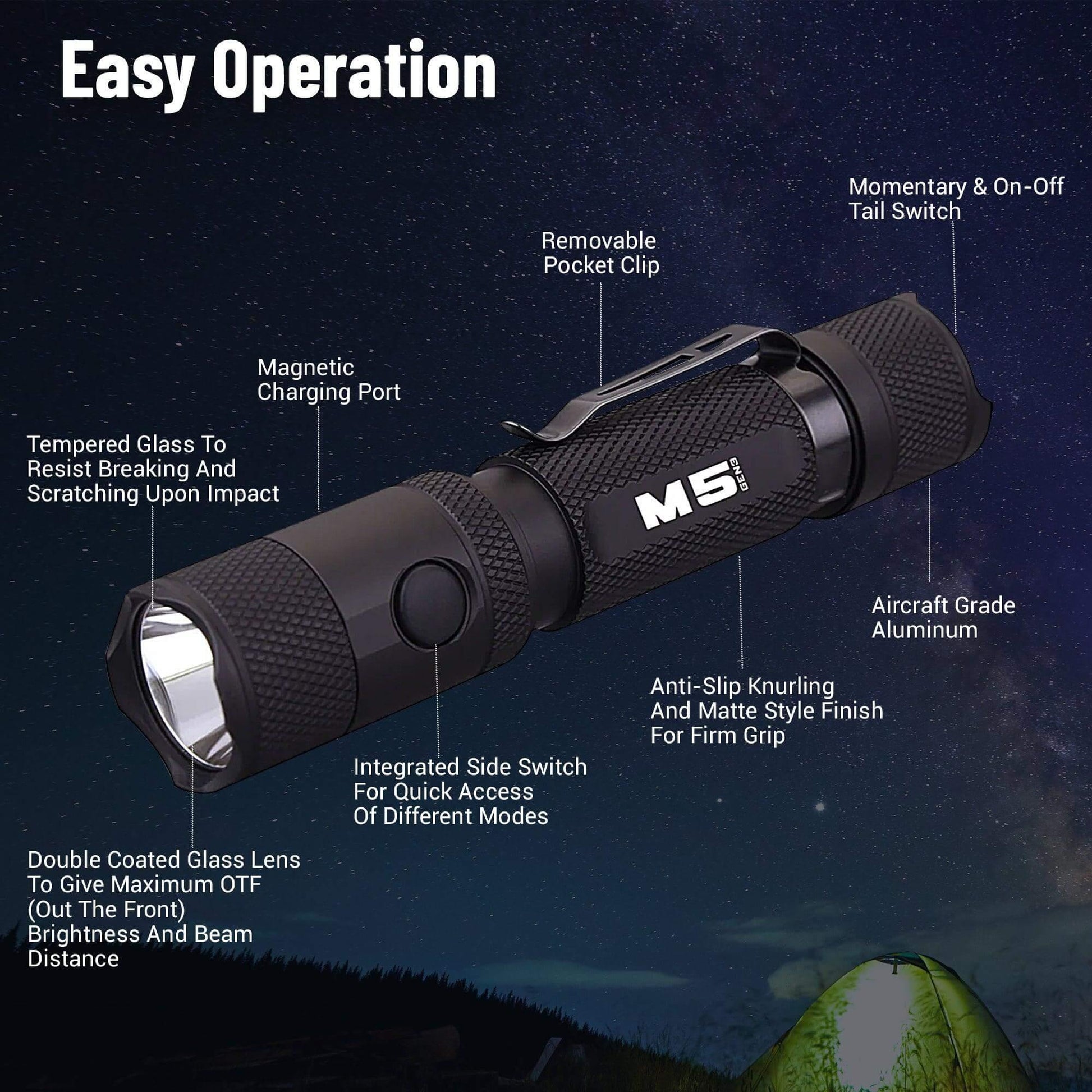 M5 Gen3 - 2,030 Lumen EDC High Power Flashlight Default Title