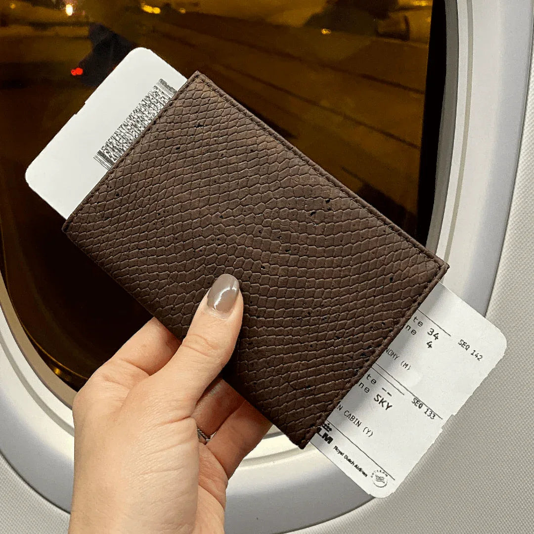 Wanderlust Passport Holder Snake Brown