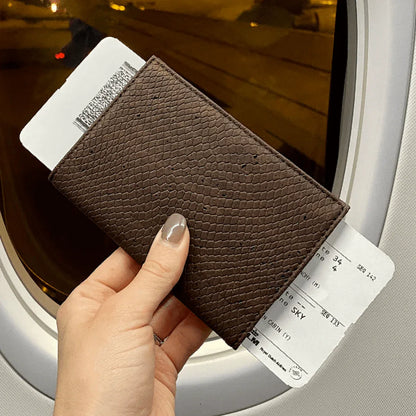 Wanderlust Passport Holder Snake Brown