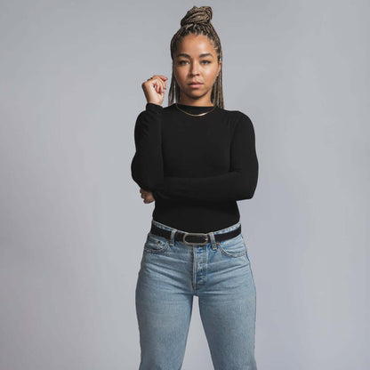 Vegan Cork Leather Women's Belt (Black) 100