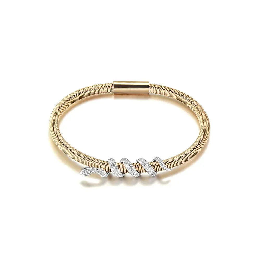 Snake Coiled Bangle Bracelet Rose gold