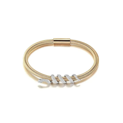 Snake Coiled Bangle Bracelet Rose gold
