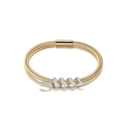 Snake Coiled Bangle Bracelet Rose gold