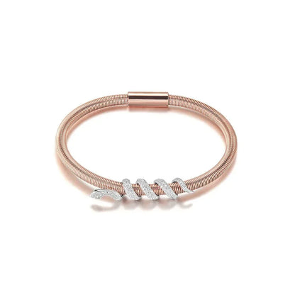 Snake Coiled Bangle Bracelet Rose gold