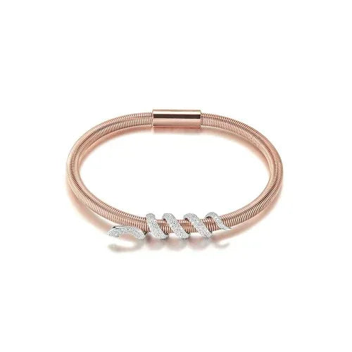 Snake Coiled Bangle Bracelet Rose gold