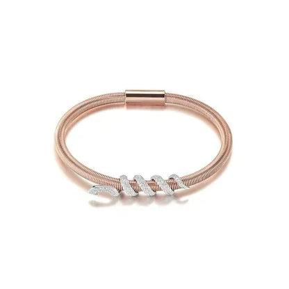 Snake Coiled Bangle Bracelet Rose gold