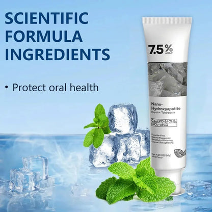 Fluoride-Free Nano-Hydroxyapatite Toothpaste for Stain Removal, Enamel & Gum Protection, 120g