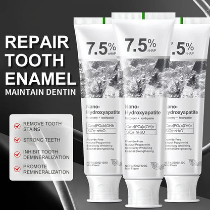 Fluoride-Free Nano-Hydroxyapatite Toothpaste for Stain Removal, Enamel & Gum Protection, 120g