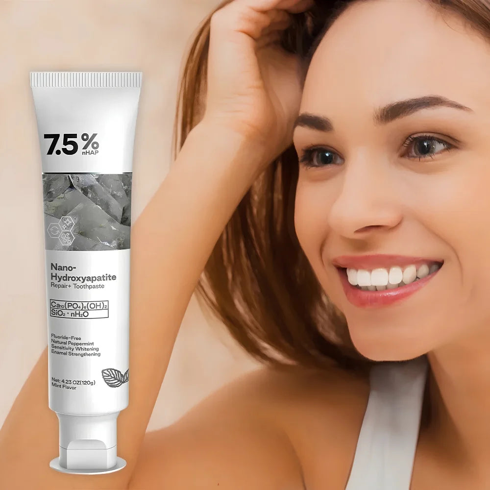 Fluoride-Free Nano-Hydroxyapatite Toothpaste for Stain Removal, Enamel & Gum Protection, 120g