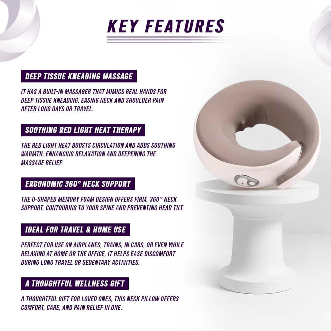 Multi-Purpose Neck Massage Pillow w/Warmth Default Title