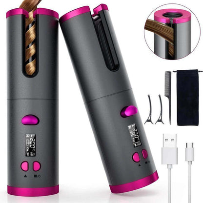 Cross-border automatic curling iron Glossy gray 5000 battery lcd screen