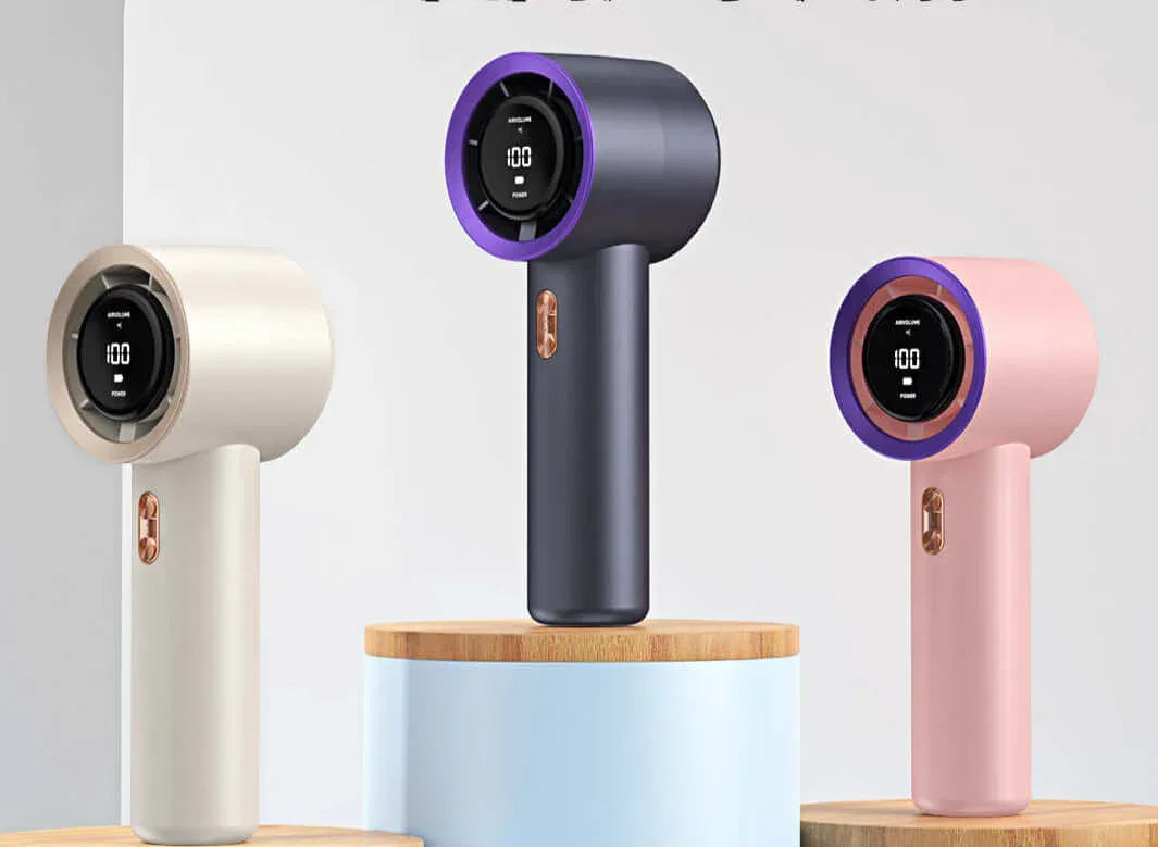 High-speed Portable Mini Handheld Turbo Fan T13-199 gear/3000 mA [pink]] / 61*43*158mm