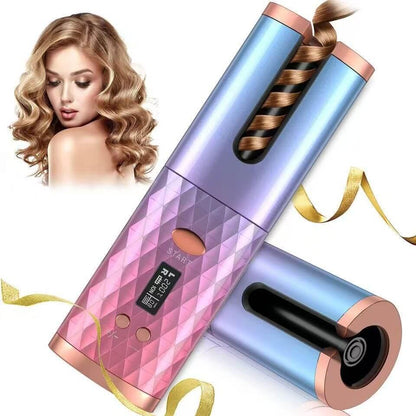 Cross-border automatic curling iron Diamond gradient powder 5000 battery lcd screen