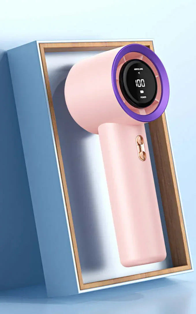 High-speed Portable Mini Handheld Turbo Fan T11-199 gear/3000 mA [pink]] / 61*43*158mm