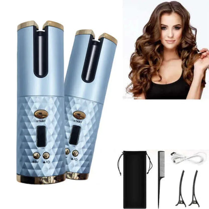 Cross-border automatic curling iron Diamond blue 5000 battery lcd screen