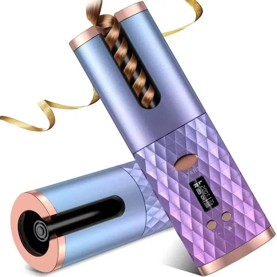 Cross-border automatic curling iron Diamond gradient blue 5000 battery lcd screen