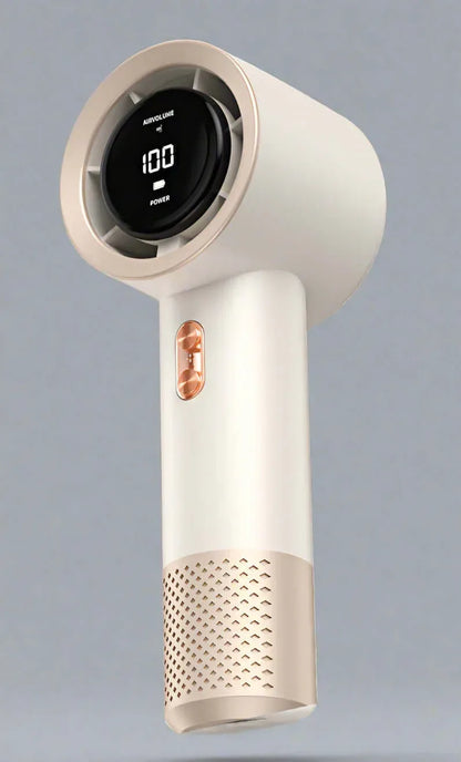 High-speed Portable Mini Handheld Turbo Fan T13-199 gear/3000 mA [creamy-white]] / 61*43*158mm