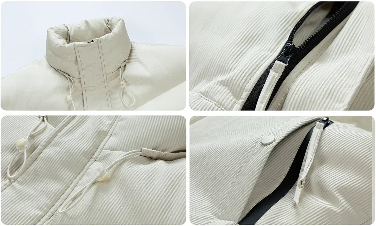 Mens Stand Collar Puffer Jacket S / Brown