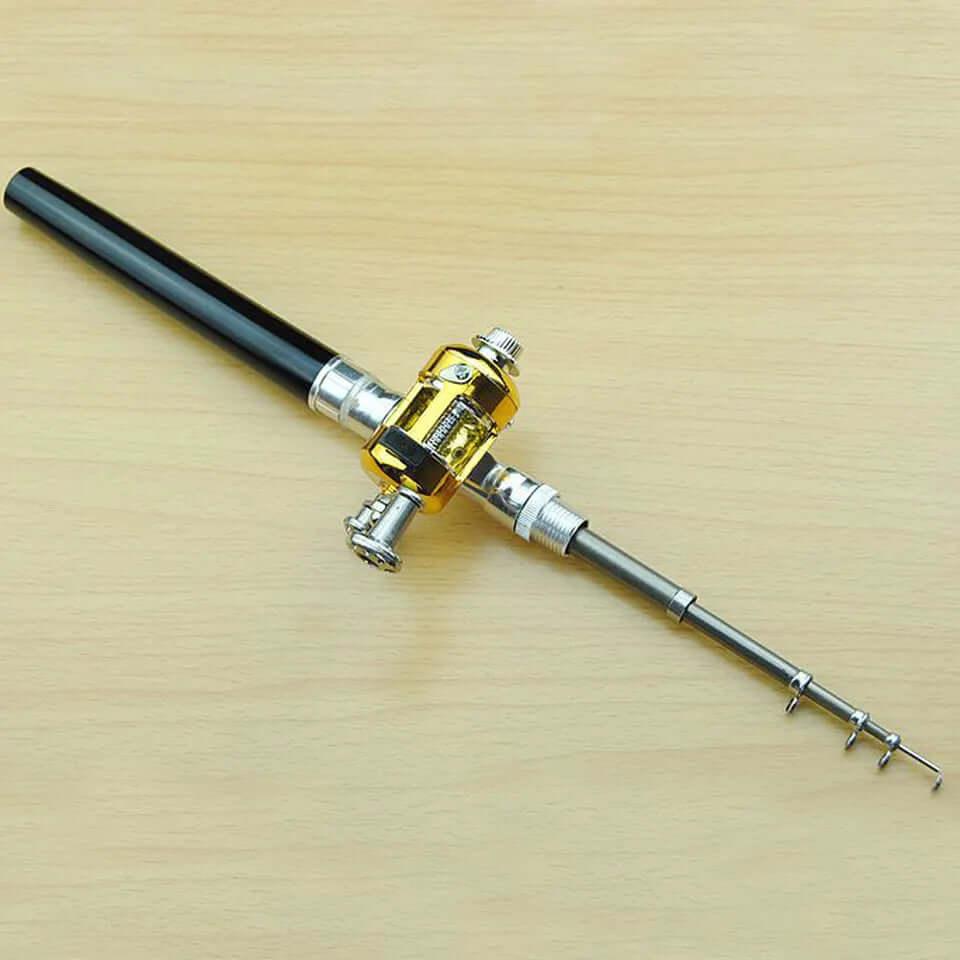 Survival & Portable Telescopic Pocket Mini Pen Fishing Rod with Reel Silver