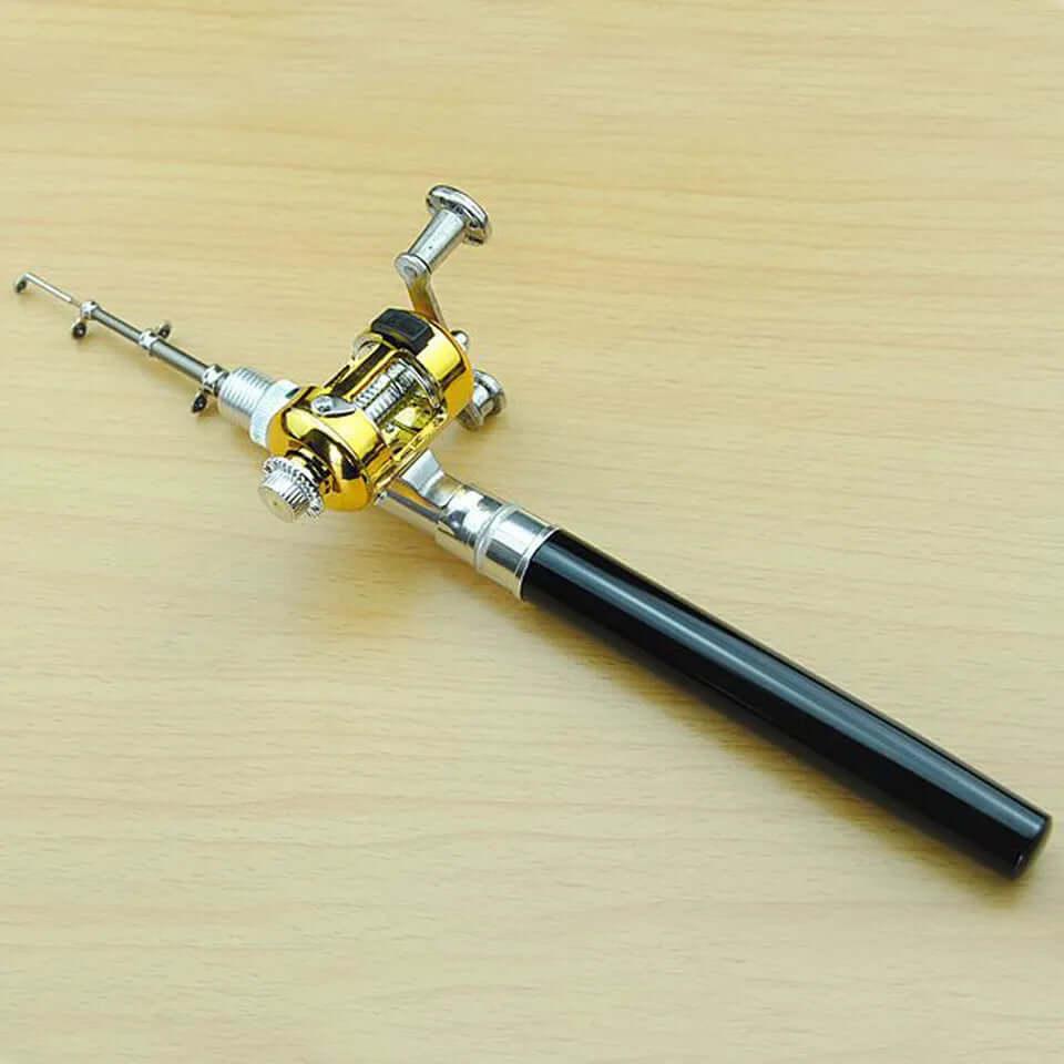 Survival & Portable Telescopic Pocket Mini Pen Fishing Rod with Reel Silver