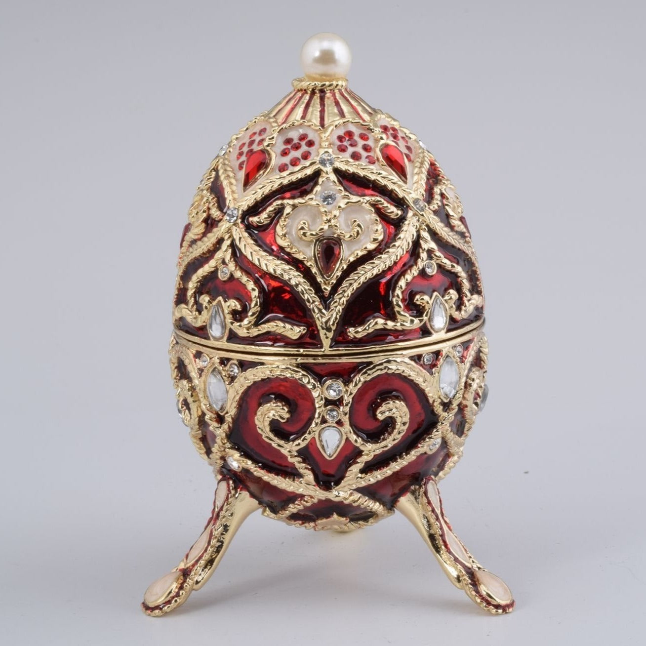 Red Faberge Style Music Playing Egg
