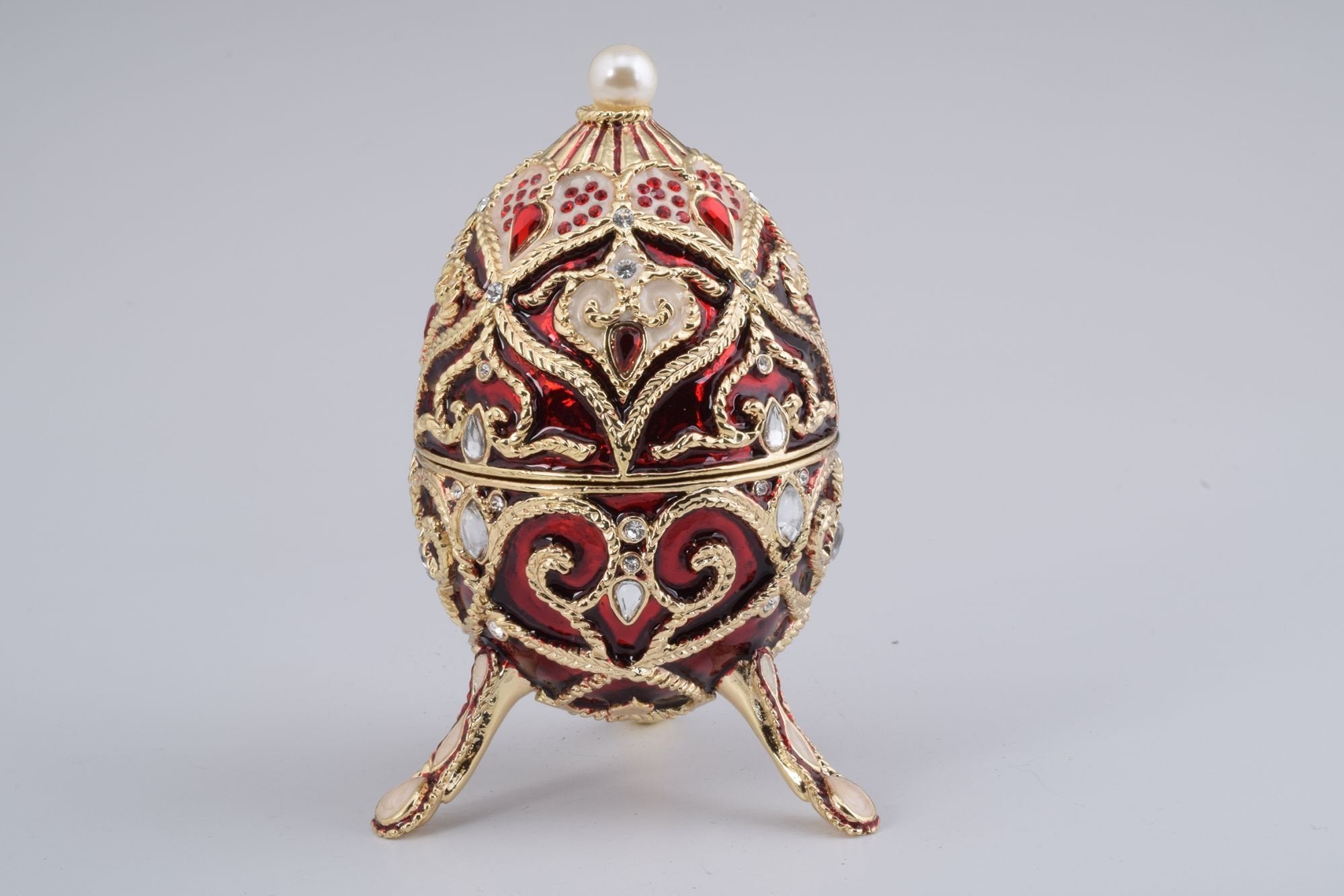 Red Faberge Style Music Playing Egg