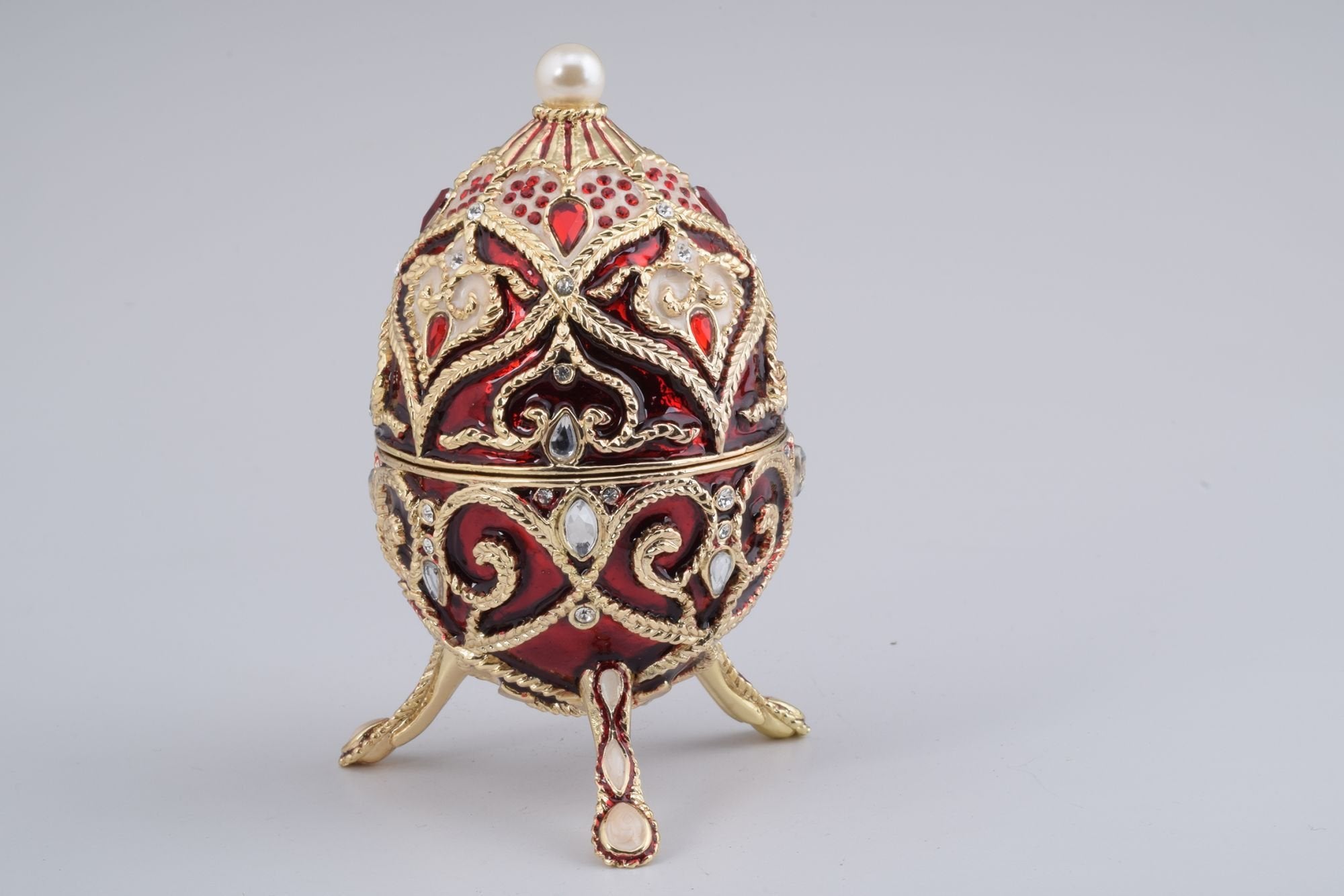 Red Faberge Style Music Playing Egg
