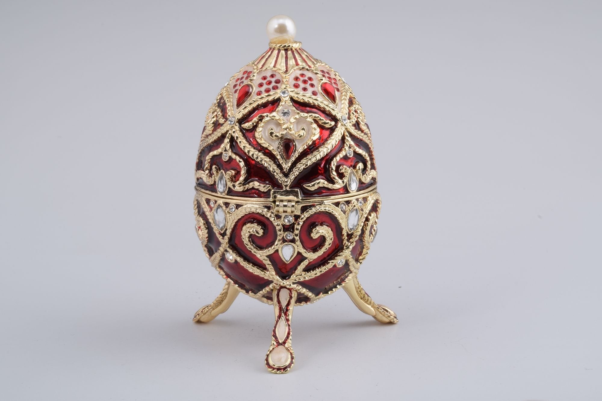 Red Faberge Style Music Playing Egg