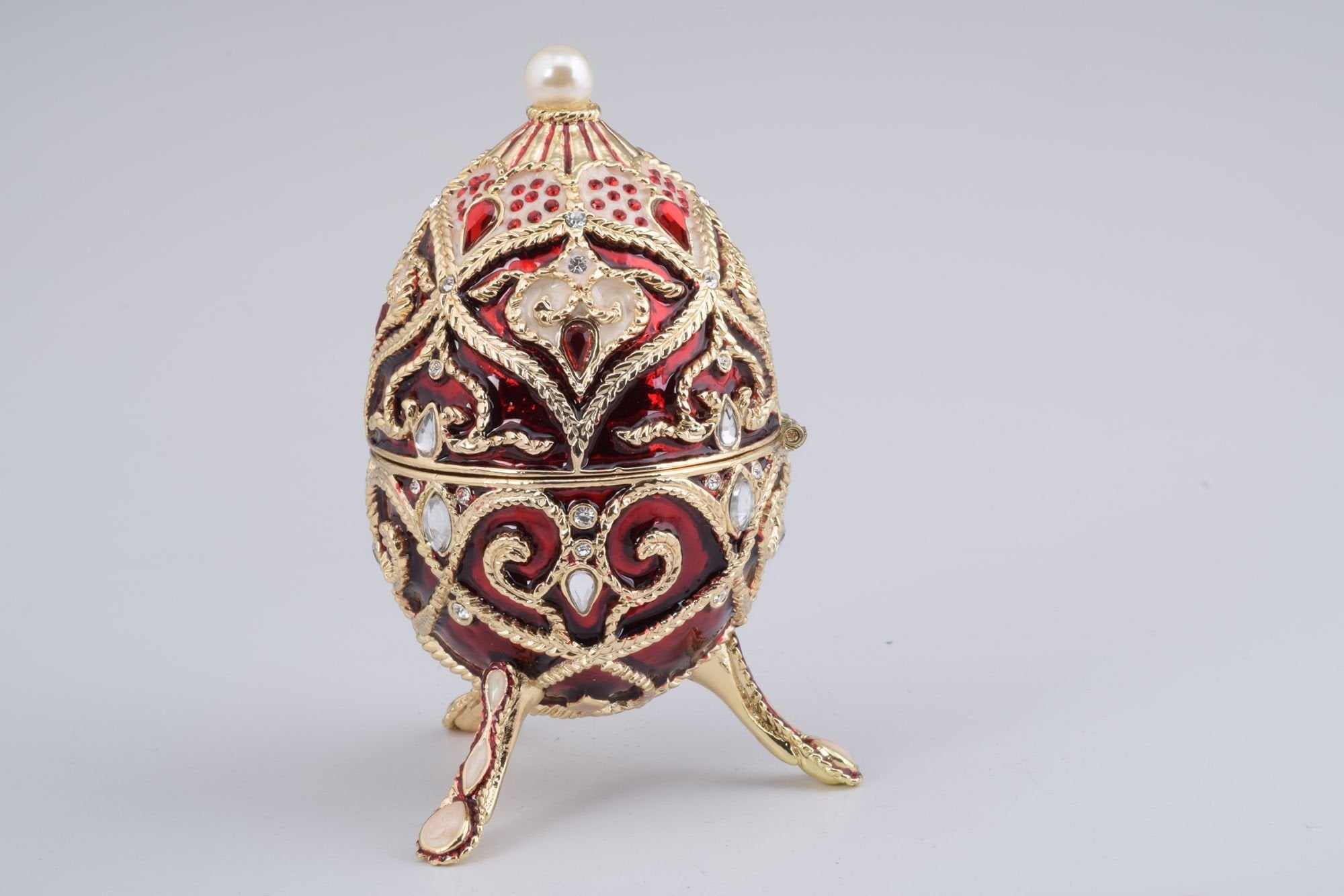 Red Faberge Style Music Playing Egg