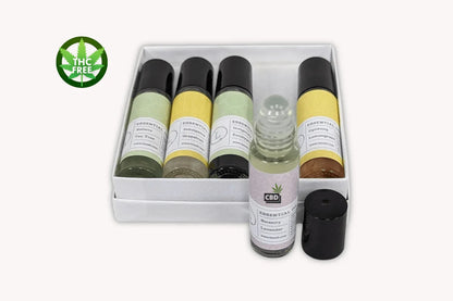 CBD Essential Oils Roll-On set with Crystals and CBD (THC free) Yes