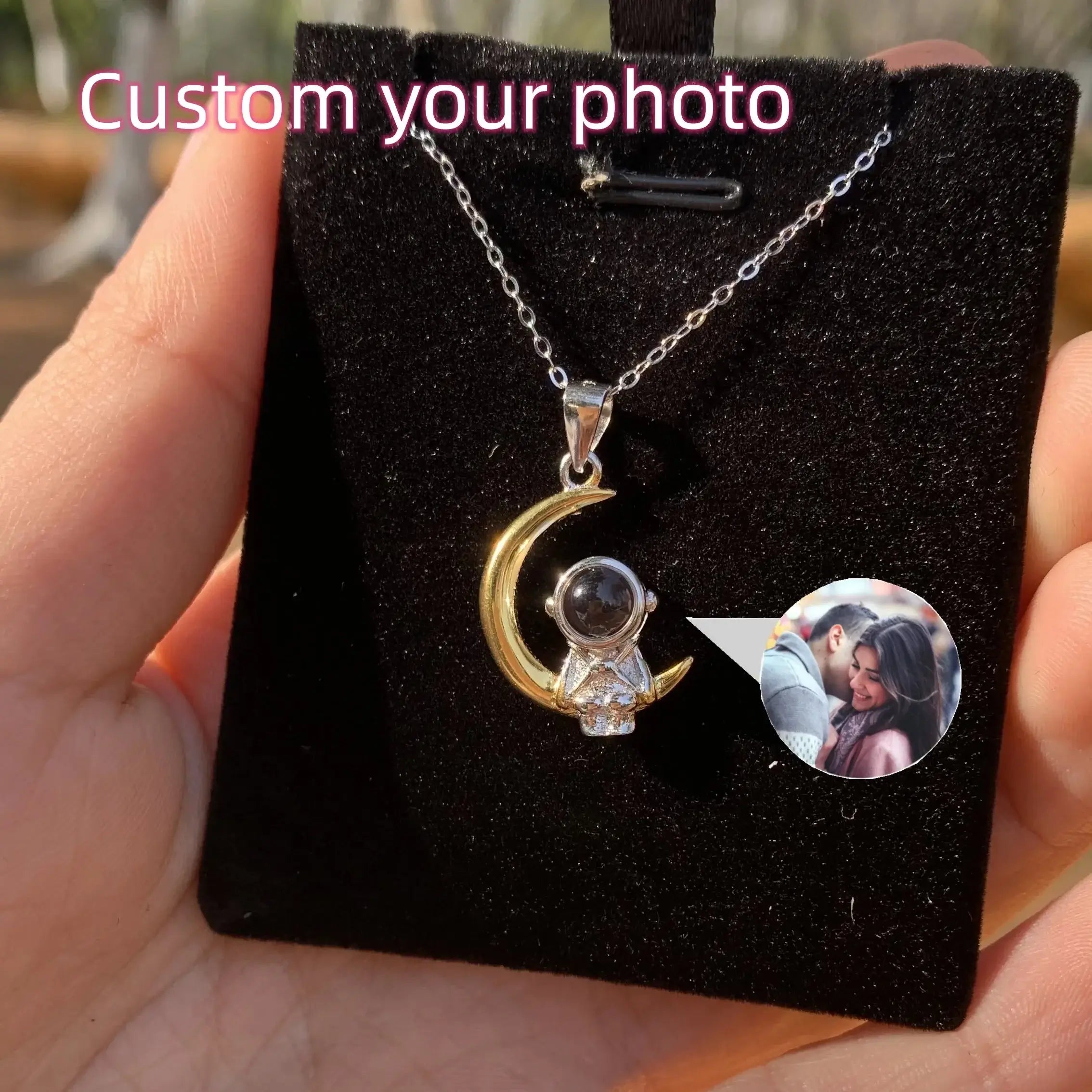 Shopminx Custom Heart Projection Necklace – Personalized Photo Memory Gift Style 14 / Rose gold / United States
