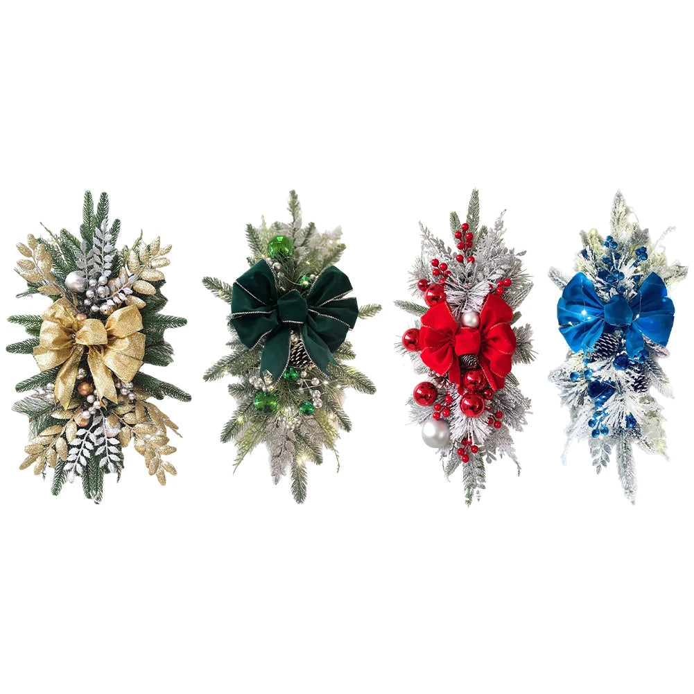 Christmas Swag Wreath with/without Lights – Door & Window Garland Decoration