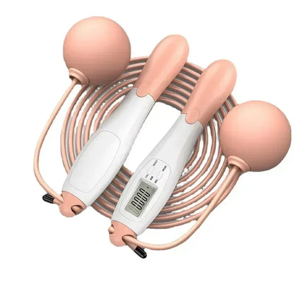Adjustable Cordless jump rope Fitness gym White Pink ball rope