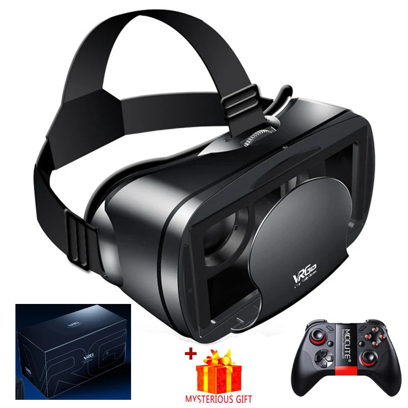 VRG Pro 3D VR Headset with Adjustable Lenses – Immersive Smart Glasses for 3.5–7” Smartphone