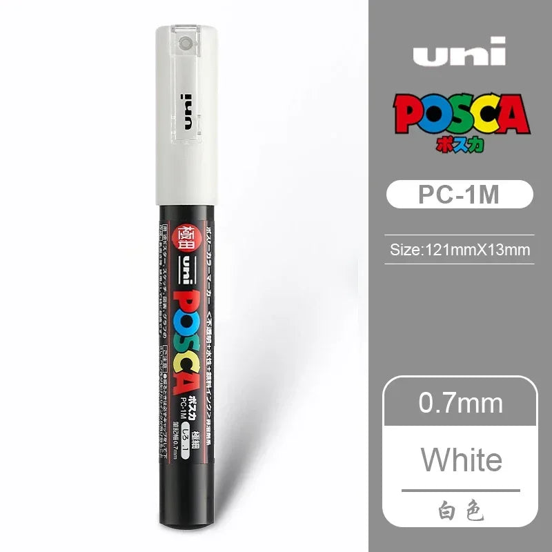 1 UNI Ball POSCA PC-1M Marker Pen POP Poster WHITE