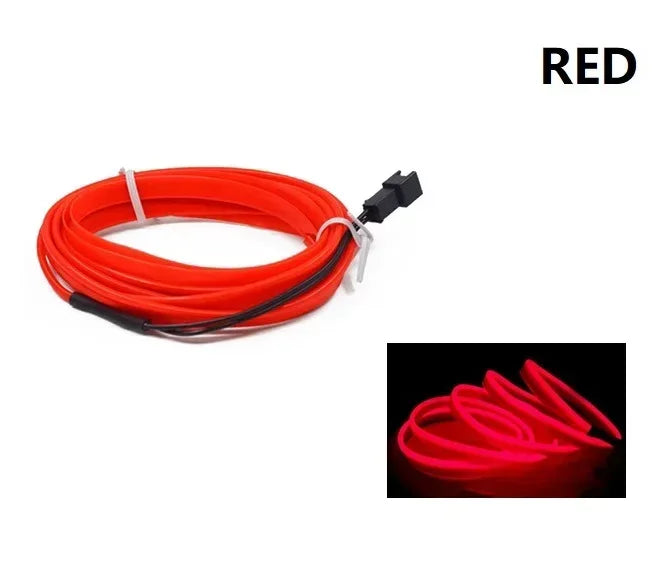 Neon LED Light Glow EL Wire String Strip Rope Red strip / 1m