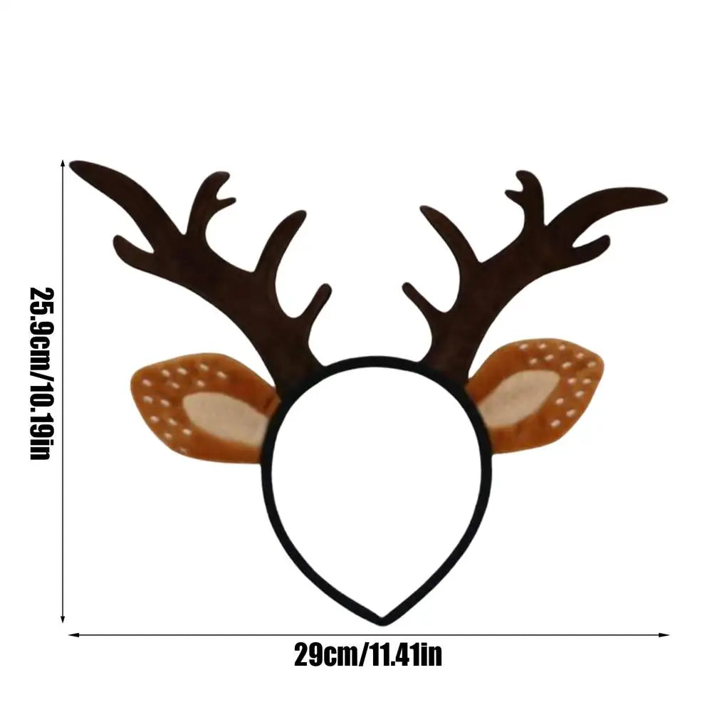 Christmas Reindeer Antler Headband – Plush Festive Hair Accessory for Women & Kids